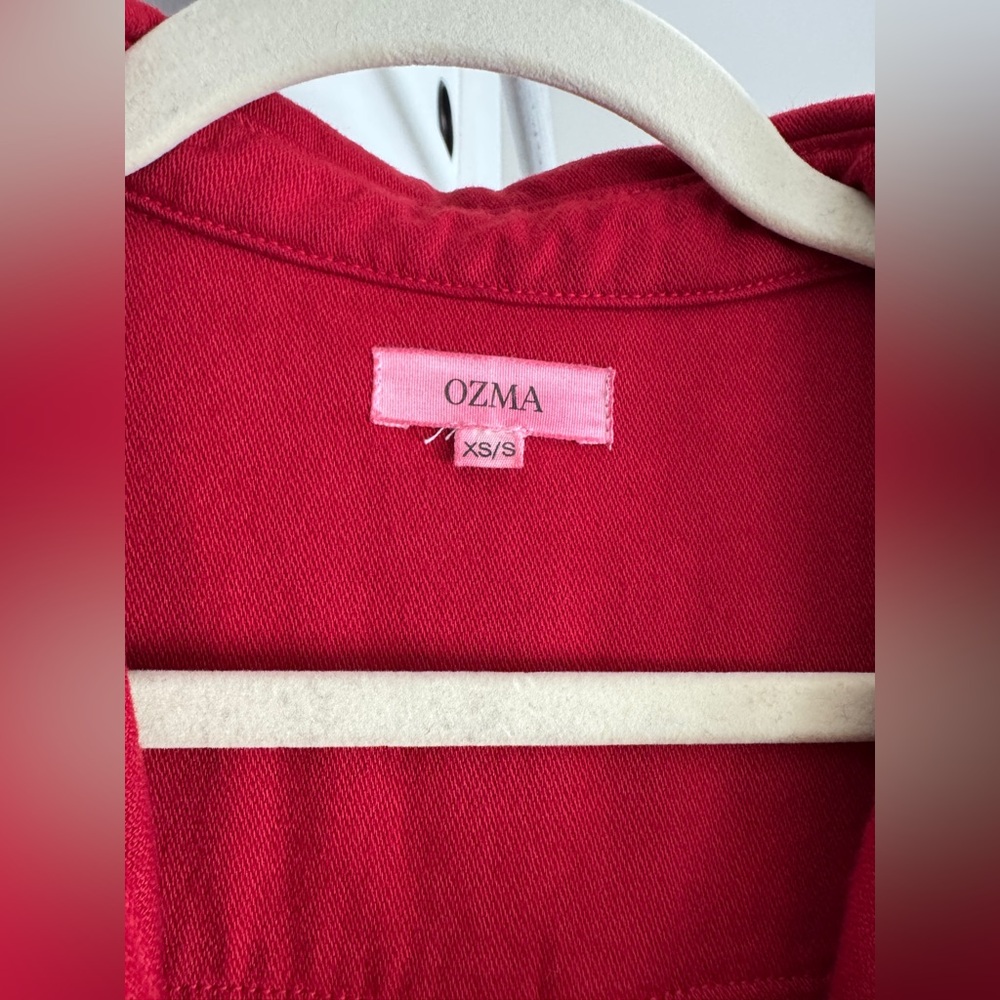 Ozma Zip Popover, Broken Twill, Tomato XS/S - Picture 5 of 6